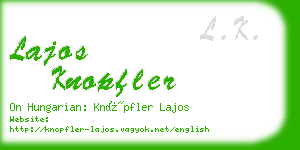 lajos knopfler business card